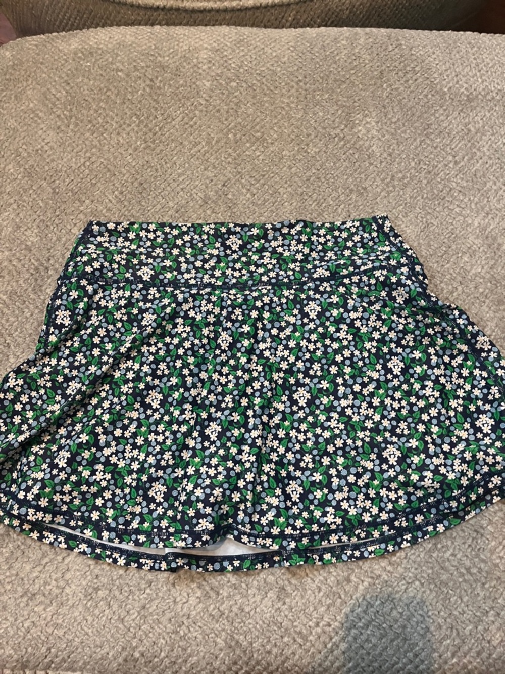 J.Crew Navy Floral Print Dress with Green Leaves